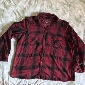Sonoma Red and Black Button Down Shirt